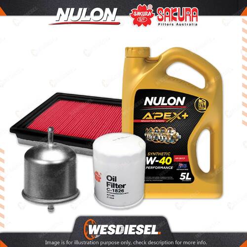Oil Air Fuel Filter 5L APX10W40 Oil Service Kit for Nissan Skyline R34 6cyl 2.5L