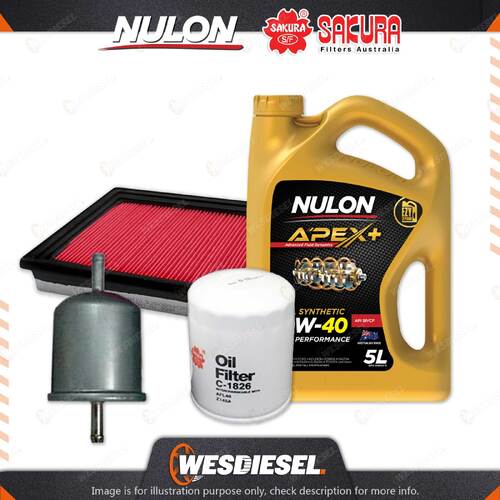 Oil Air Fuel Filter 5L APX10W40 Oil Service Kit for Nissan Skyline R33 6cyl 2.5L