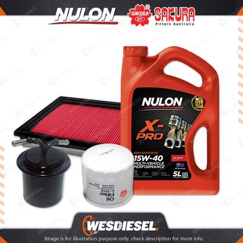 Oil Air Fuel Filter 5L XPR15W40 Oil Service Kit for Subaru Liberty BF6 2.2 89-94