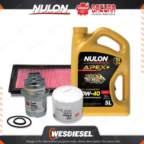 Oil Air Fuel Filter 5L APX10W40 Oil Service Kit for Subaru Liberty BE 2.5L 98-00