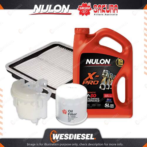 Oil Air Fuel Filter + 5L XPR5W30 Oil Service Kit for Subaru Outback BPE 3L 04-09