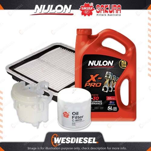 Oil Air Fuel Filter 5L XPR5W30 Oil Service Kit for Subaru Outback BP9 2.5L 03-09