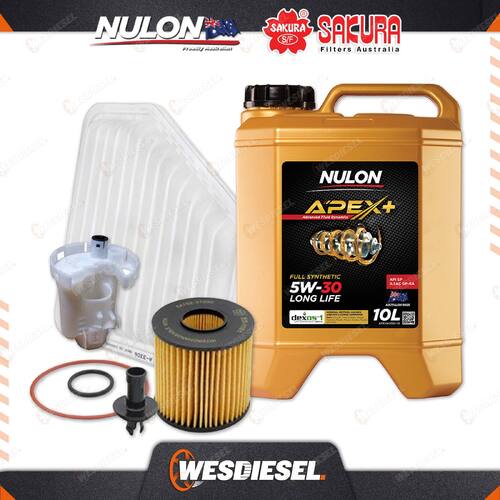 Oil Air Fuel Filter 10L APX5W30D1 Service Kit for Toyota Aurion GSV40R V6 3.5L