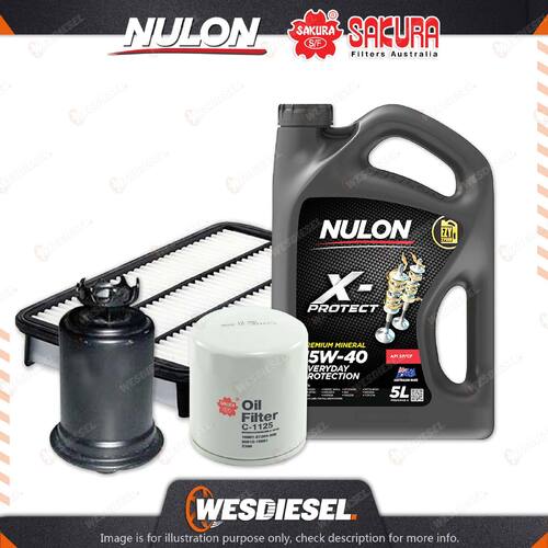 Oil Air Fuel Filter + 5L PRO15W40 Oil Service Kit for Toyota Camry SXV20R 2.2L