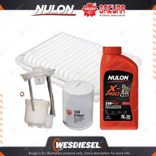 Oil Air Fuel Filter 1L XPR5W30 Oil Service Kit for Toyota Camry ACV40R 4cyl 2.4L