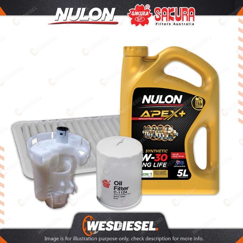 Oil Air Fuel Filter 5L APX5W30D1 Oil Service Kit for Toyota Camry ACV36R 2.4L
