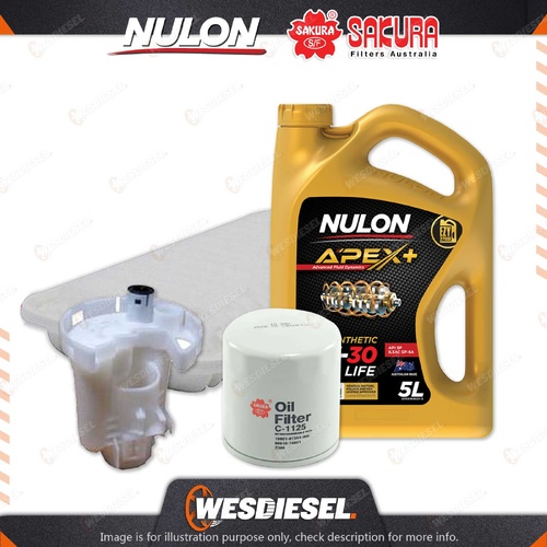 Oil Air Fuel Filter 5L APX5W30D1 Oil Service Kit for Toyota Corolla ZZE122R 1.8L