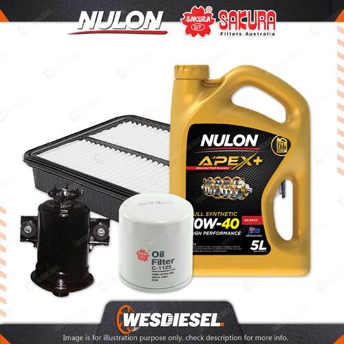 Oil Air Fuel Filter + 5L APX10W40 Oil Service Kit for Toyota Corolla AE101 1.6L