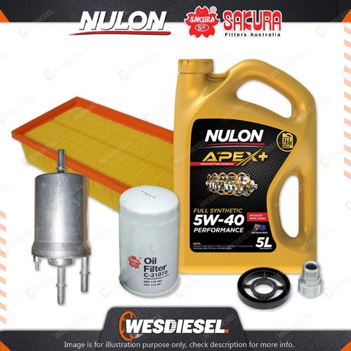 Oil Air Fuel Filter 5L APX5W40 Oil Service Kit for Volkswagen Golf Mk VI GTI 2L