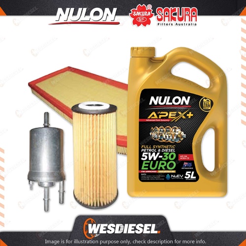 Oil Air Fuel Filter 5L APX5W30C3 Oil Service Kit for Volkswagen Golf Mk V GTI 2L