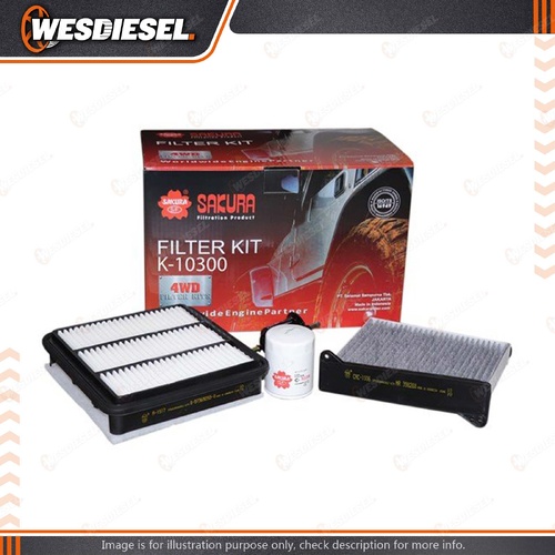 Sakura 4WD Filter Kit fits Mitsubishi Triton ML MN 4G64 2.4L Petrol 2007-2015